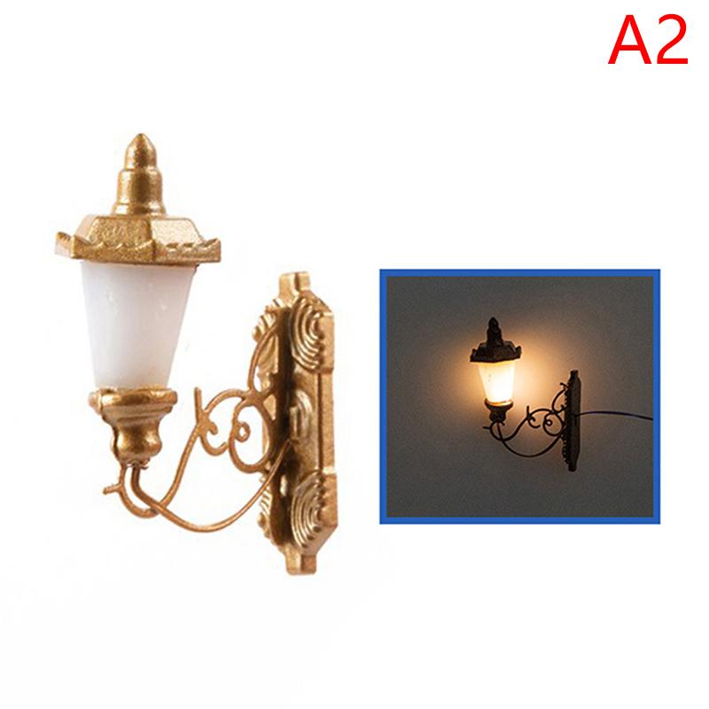 1:87 Miniature Led Lamppost Wall Light Model Diy Micro Landscape Architectural