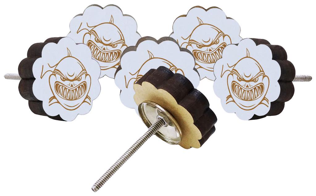 IBA Indianbeautifulart Braun Gravierte Knöpfe Holz Kleiderschrank Knöpfe Schrank Schubladengriff 10