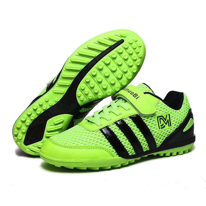 2025 new boys football shoes TF broken nails children students girls Velcro mesh grass training shoes