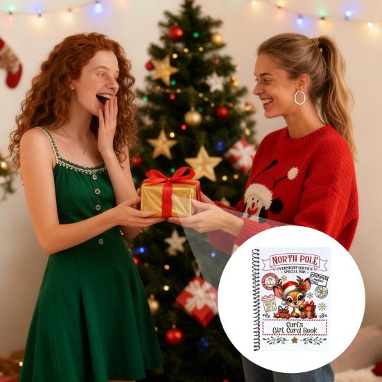 Christmas Gift Card Book Spiral-Bound Gift Cards Holder DIY Merry Christmas College Survival Kit for Students Graduation Gifts