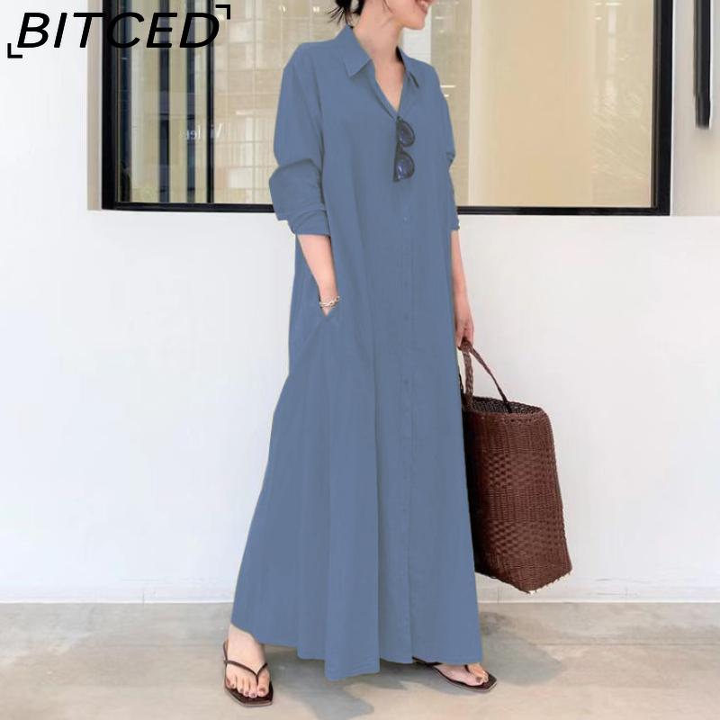 BITCED Women's Long Shirt Dress Sizes: S-5XL Casual Dresses