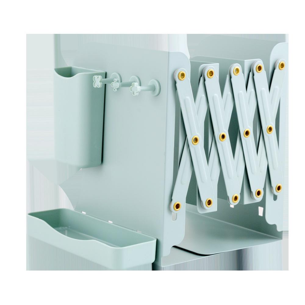 Telescopic Metal Book Stand with Pencil Case for Office Desktop Storage