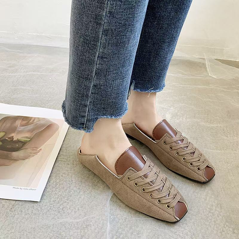 Fashion ZANPACE Casual Square Toe Platform Shoes New Spring Lace-Up PU  Loafers Women Shoes 2025 Soft Flat with Leather Shoes Female