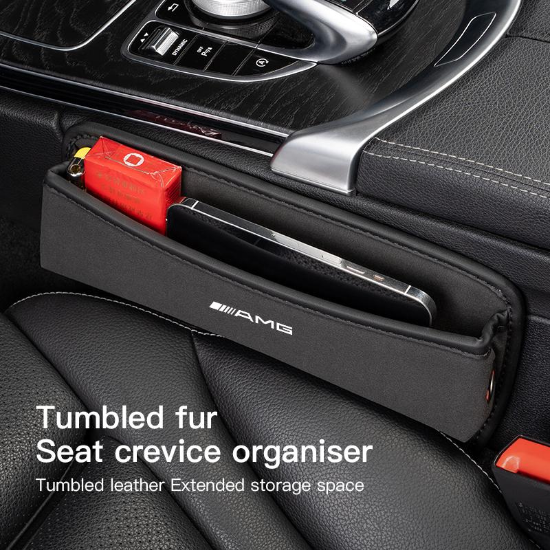 BETI1 Car Seat Gap Organizer Box Suede Side Storage Bag For Mercedes Benz AMG W203 W205 W206 W211 W220 W212 W201 W177 GLK GLE GLC W169