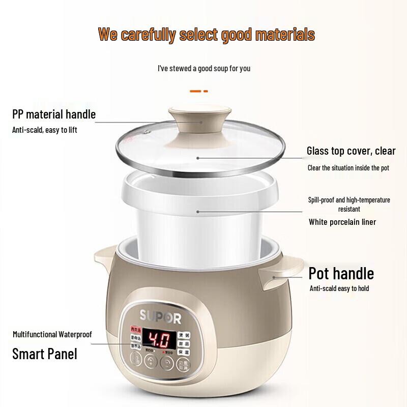 Supor Automatic 1.5L Ceramic Electric Stew Pot CN plug (adapter included)