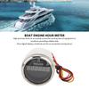 Digital Hour Meter Gauge, Boat Engine Hour Meter Precision RV (Black Dial Silver Bezel)
