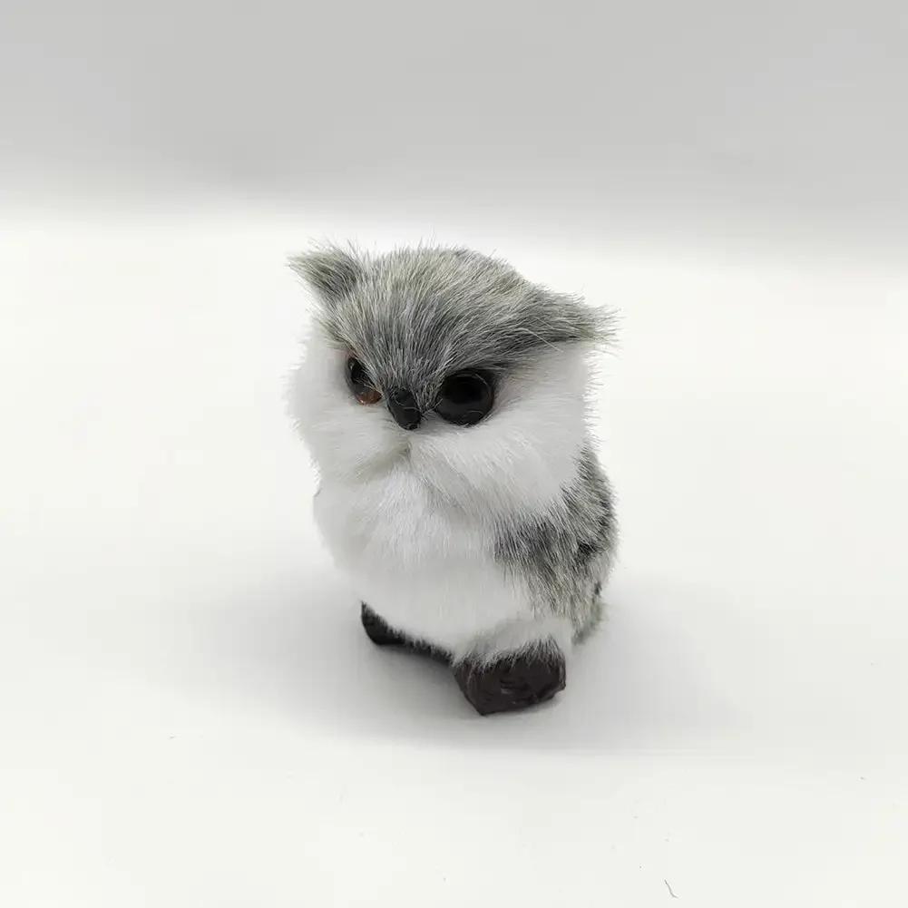 Simulation Plush Toys Action Figures Kids Gift Simulation Owl Exquisite Ornament Cute Furry Home Decoration Ornament Adornment