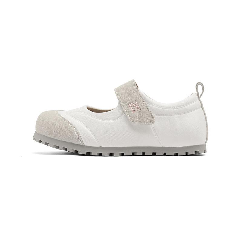 Augustine single shoes women's 2025 new summer flat-soled soft-soled casual single shoes Velcro Mary Jane white shoes