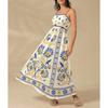 Printed Dress 2025 European and American Summer New Vacation Foreign Trade Women clothes Flowers Print Sling Dress
