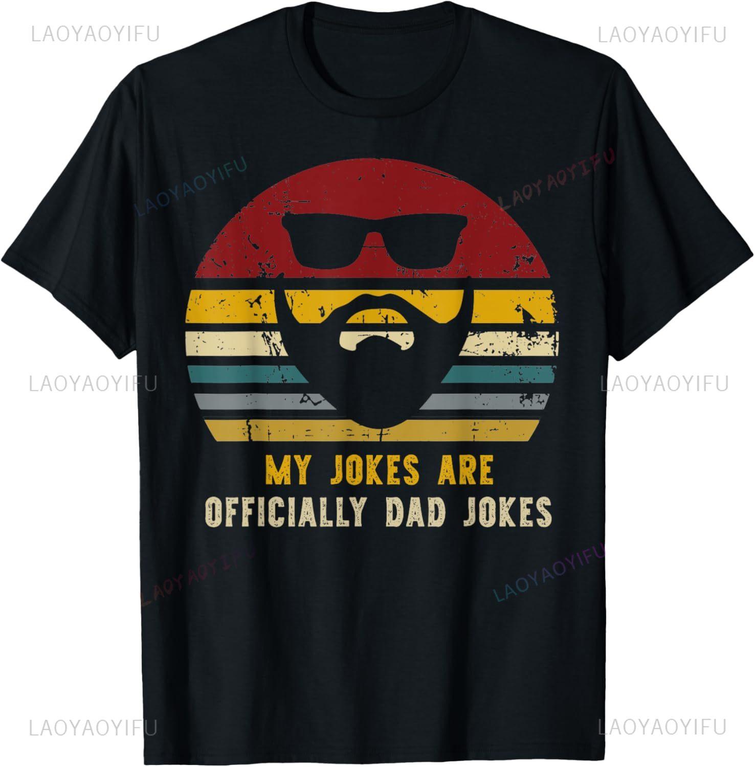 Vintage My Jokes Are Officially Dad Jokes Funny Dads Gifts TShirt Unisex Summer Streetwear Tops Mens T Shirt Camiseta Hombre S