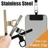 Anti Lost Phone Hanging Rope Metal Gasket Ultra Thin Stainless Steel Lanyard Card Patch Universal Phone Accessories Anti Fall Mobile Phone Sling Clip