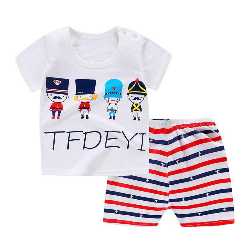 Cute Children Short-sleeved Suit Baby T-shirt Set Cotton Short-sleeved Shorts Kids Summer Children's Clothing