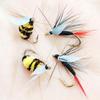 Artificial Tussock Red Tail Moth Bait & Bumble Bee Dry Fly Bait -Mixed Styles Artificial Fishing For Trout/Bass/Salmon/Perch/Carp Bait -6/10Pcs/Box
