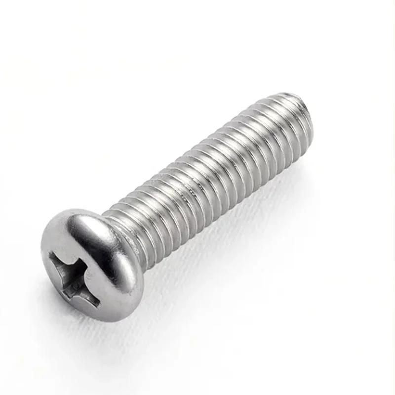 304 Stainless Steel Phillips Round Pan Head Screw Bolt M6 M8 M10 Cross Extension Screw For Furniture Switch Socket Screw