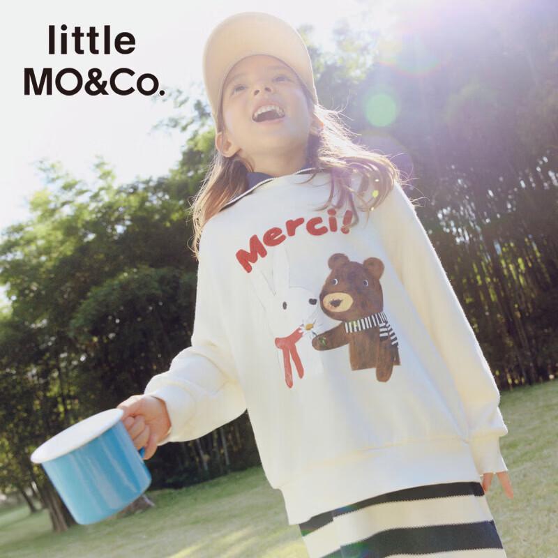 little MO&Co. Kids Rabbit Bear Print Sweatshirt 160