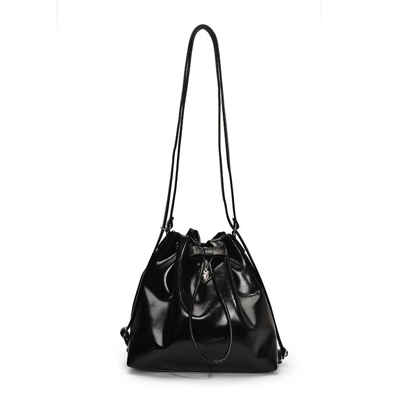 Korean Style Large-capacity Bucket Bag 2025 New Solid Color Niche Simple Casual Shoulder Bag Multi-functional Backpack