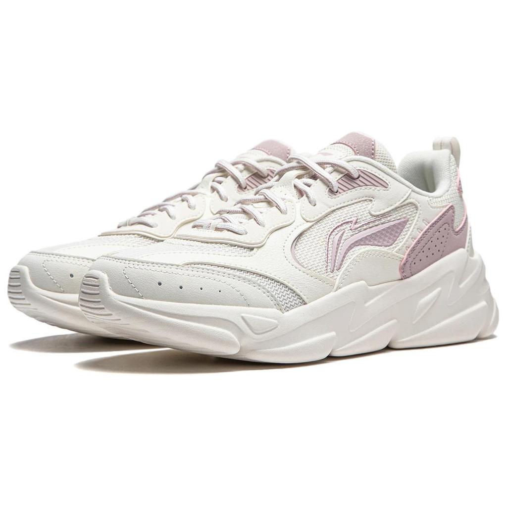 New LiNing Cloud Sea Anti Slip Wear Resistant Casual Shoes Women's White Pink AGCT428-1