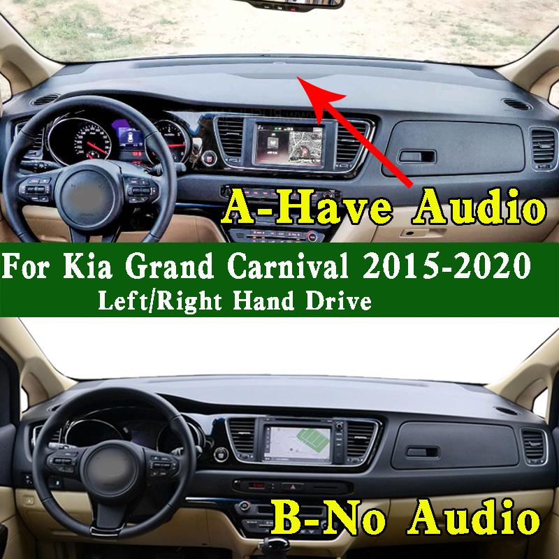 For Kia Grand Carnival S 2015-20 Dashmat Dashboard Cover Trument Panel Sunscreen Protective Pad Dash Mat Anti-Dirt Ornaments