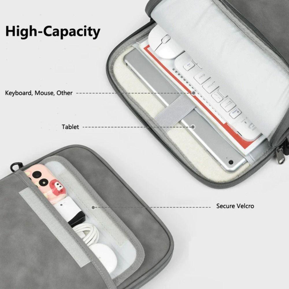 Universal 11-13inch Tablet Case Adjustable Nappa Leather Laptop Sleeve Case with Shoulder Strap Waterproof Laptop Shoulder Bag