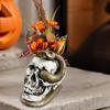Skull Snake Ornament Snake Skeleton Head Figurine Eerie Glowing Halloween Decoration Mummy Head Ornament for Office Desk Decor