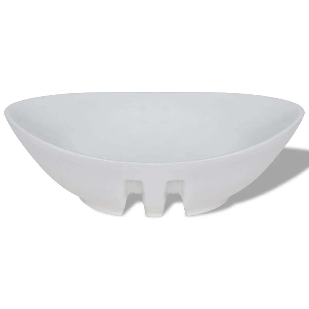Ceramic Wash Basin Ceramic Sink Overflow Oval Shape 59 X 38.5 Cm