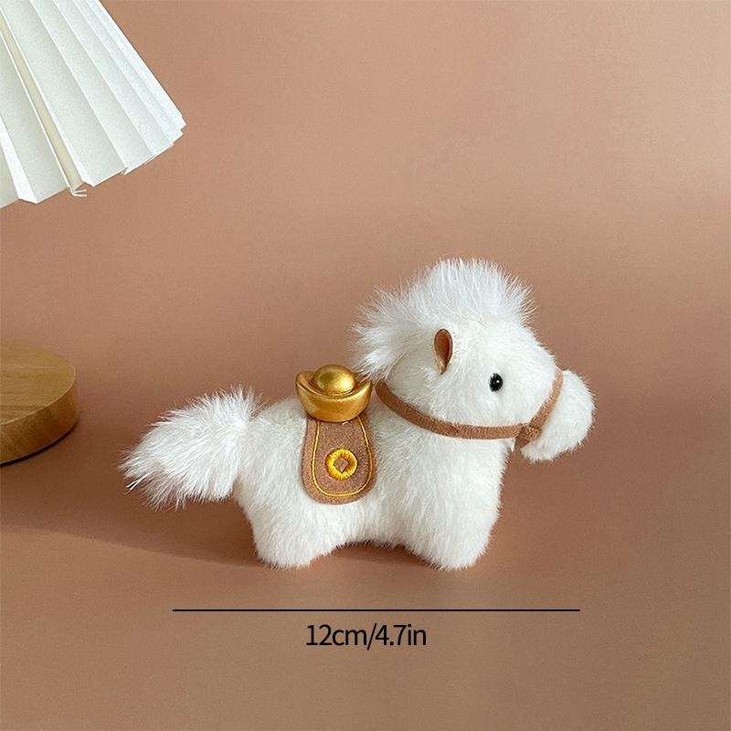 Cute Plush Horse Keychain Chinese New Year 2026 Hanging Pendant School Bag Lucky Spring Festival Couple Keyring Gifts