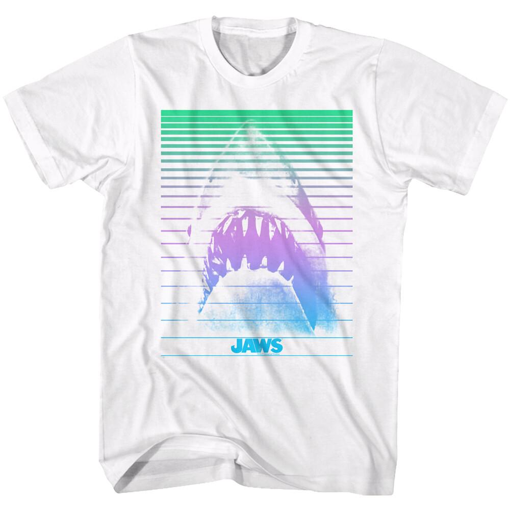 Jaws 70 s Thriller Movie Shark Head Pastel Blinds Men s T Shirt S