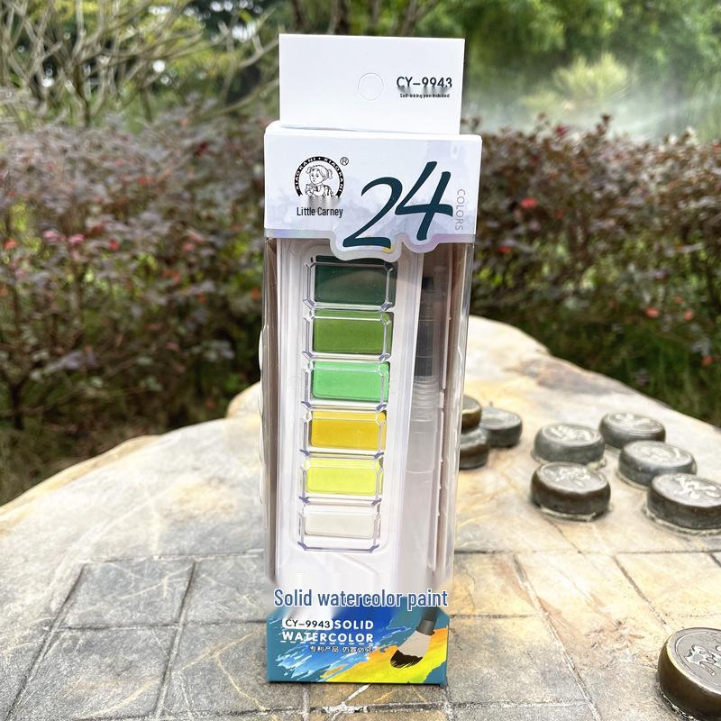 Portable Watercolor Paint Set: 12/18/24/36 Solid Colors for Students