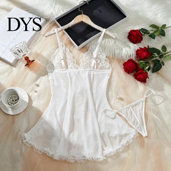 Women Nightgown Plus Size Sexy Babydoll Nightdress for Women, V Neck Lace Soft Sleepwear Sheer Mesh Nightgown, Spaghetti Strap Chemise Slip Dress with