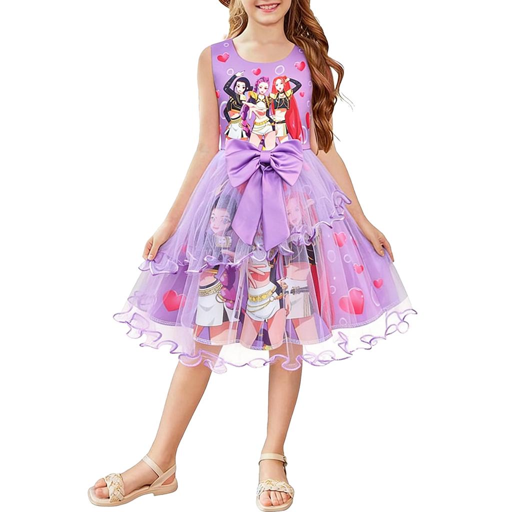 Girls' Tulle Bow Dress - Large Butterfly Mesh Gown