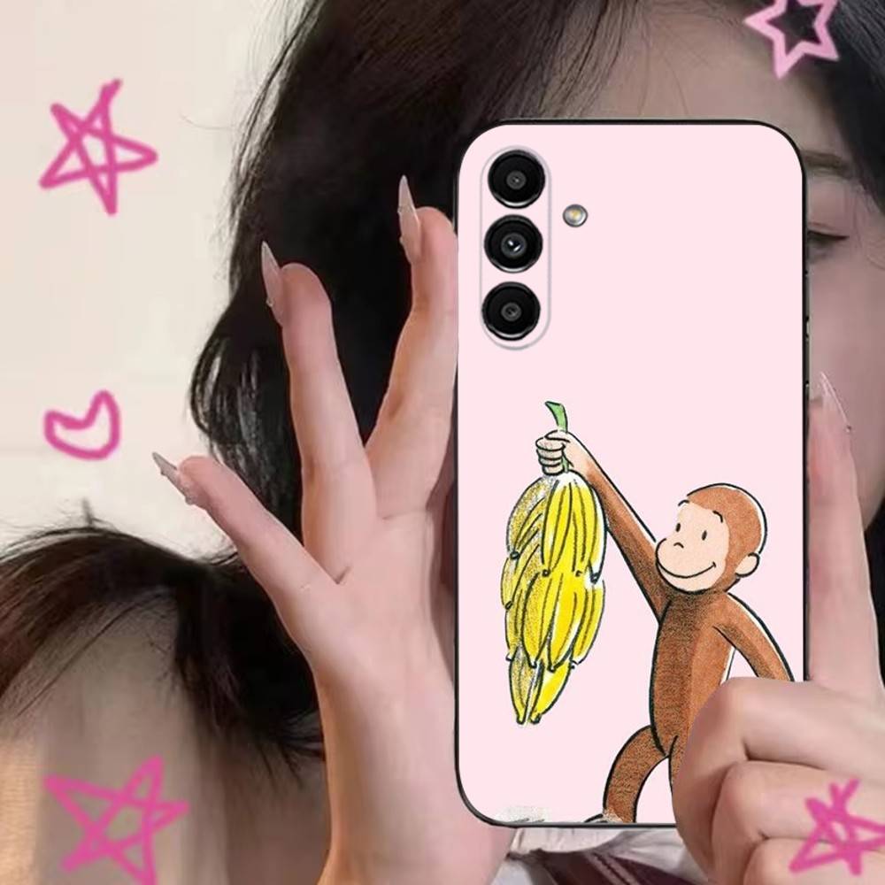 

Curious George Monkey Phone Case For Samsung S24,S21,S22,S23,S30,Ultra,S20,Plus,Fe,Lite,Note,10,9,5G Black Soft Cover Samsung S20fe