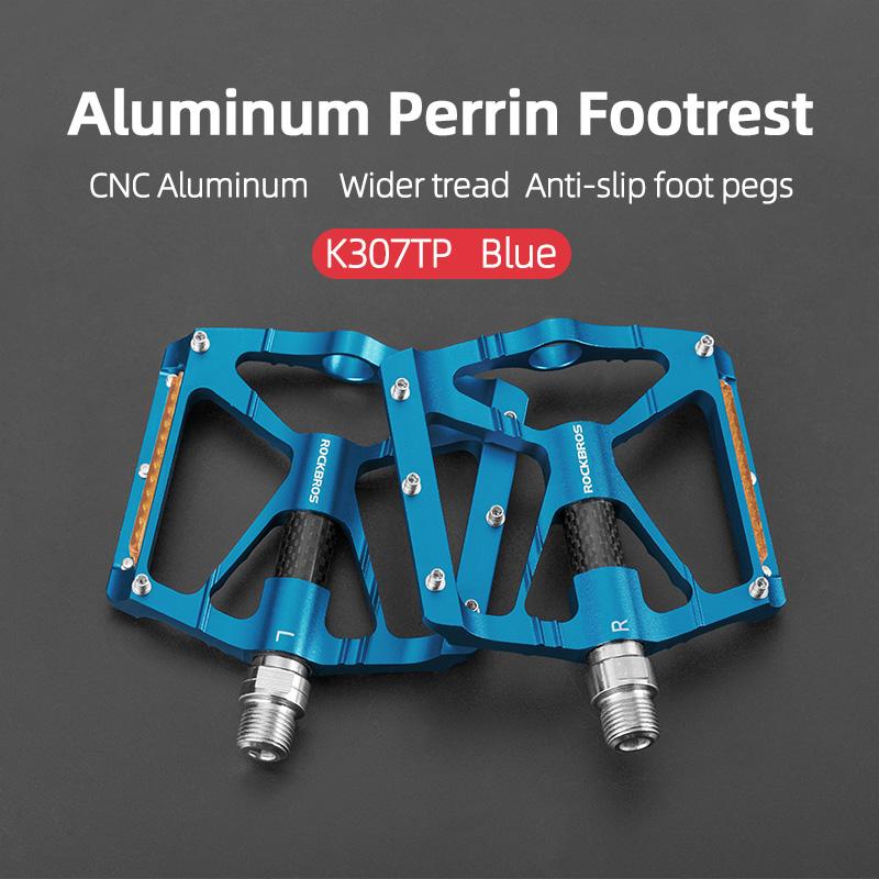 Rockbros Bicycle Pedals Alloy Bearings Cycling Pedals Platform Bike Flat Pedal Pedals Reflective Anti-Slip Mtb Bike Accessories