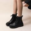 British style black platform heightening Martin boots women's autumn and winter new versatile fried street short boots single shoes