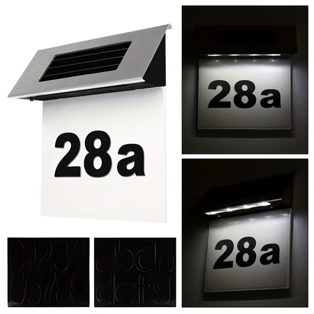 Rainproof LED Address Sign Solar-Powered Solar Lights for Outside LED Door Sign Light  Yard