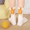 Cute Cat Socks with Fuzzy Balls Cotton Novelty Funny Animal Fun Crew Socks for Women