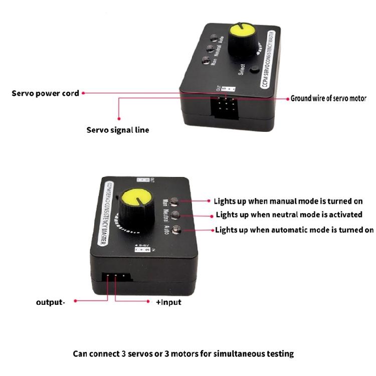 Lightweight Servo Performances Checker 3CH Servo Meter for UAV Adjustments and Electronic Speed Controller Testing