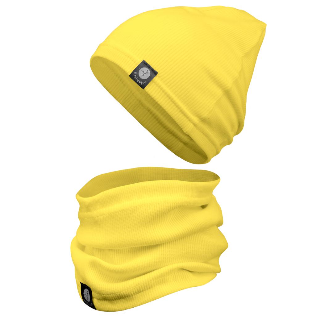Cotton Set Hat and Scarf 1W M01 Yellow 40/46