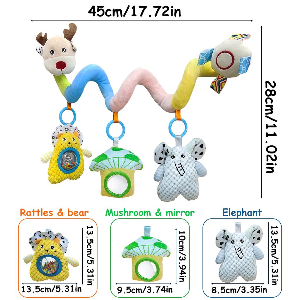 Cute Newborn Baby Plush Stroller Toys Hanging Baby Soft Rattle Sensory Toys Crib Mobile Bassinet for Babies Children Ideal Gifts