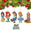 Feestelijke kerstboomversiering met Assepoester, Sneeuwwitje, Ariel, Belle en Rapunzel.