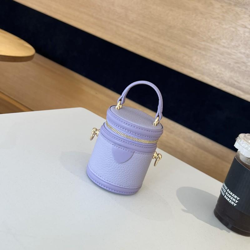 

Donkey s Family Same Model Rich Bucket Mini First-layer Cowhide Exquisite Change Lipstick Bag Fashionable Earphone Storage 10x8x8cm лавандовий