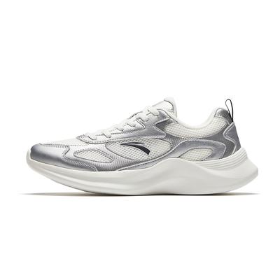 Cushioning Abrasion Resistant Lightweight Low Top Casual Shoes Women's White Silver 922618898-1