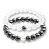 Creative Pink Crystal & Black Agate Single Strand Bracelet Gift Set