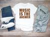 Musik ist die Antwort Kurzarm Weiß Herren T-Shirt K1012