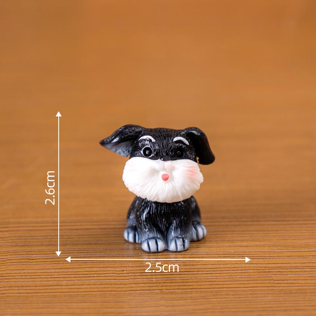 Adorable Schnauzer Resin Figurine Miniature Creative Diy Landscape Decoration