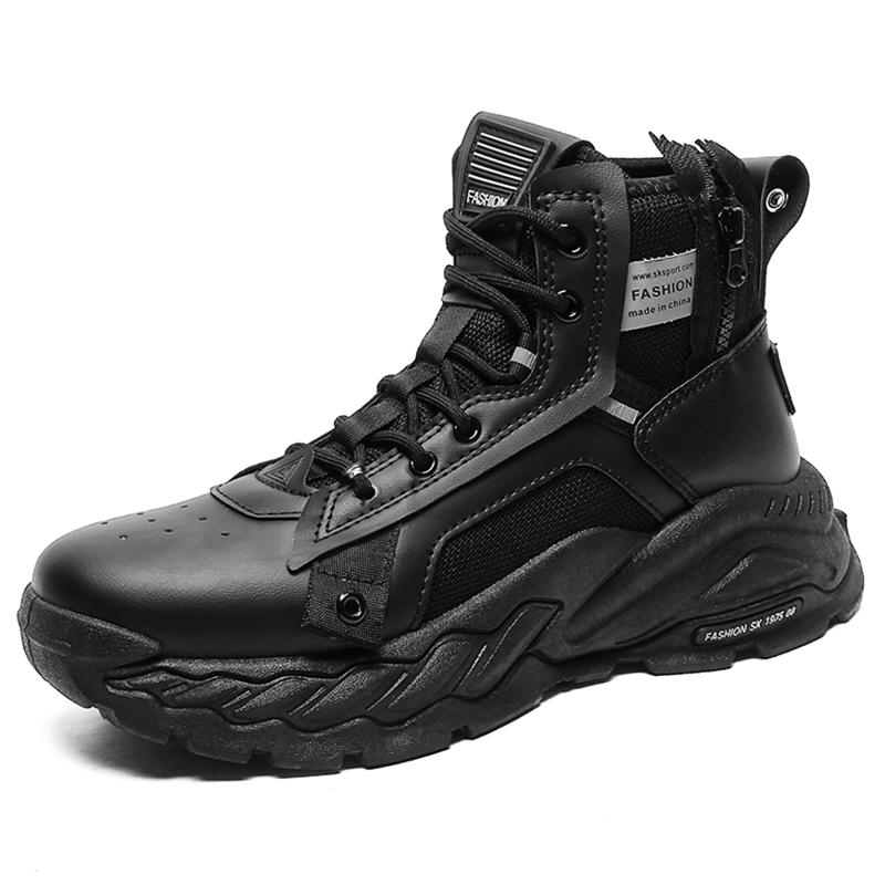 Pánské boty ZOKI Chunky Platform Vulcanized na platformě, prodyšné, z pudrové a síťované tkaniny, šněrovací tenisky, protiskluzové, s tlustým dnem, bojové boty