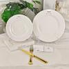 Elegant Bone China Plate Set: Large & Small Round Ceramic Dishes, Perfect for Hotels - Simple & Stylish Tableware Combination.