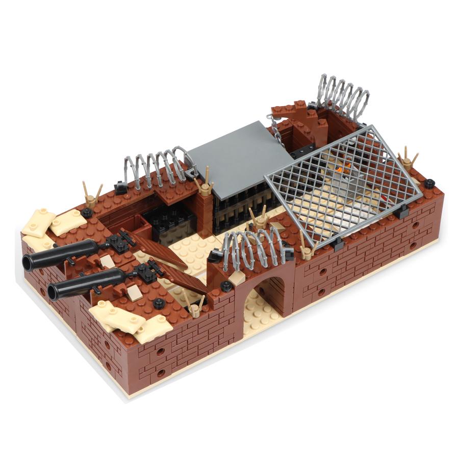 A  4 In 1 Military Bunker Trench Building Block Sets Military Base Assembled Models Boys Toys Simulate Games