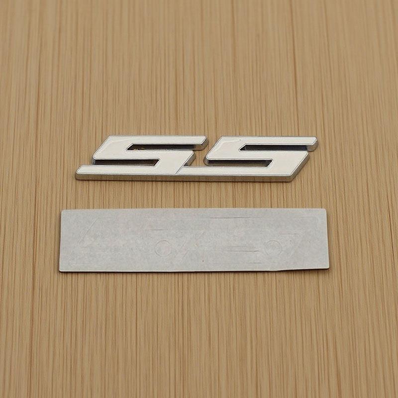 Swpzb8 3D Metal Letters SS Logo Car Rear Trunk Sticker Front Grille Badge Emblem for SS Sport Camaro Cavalier Accessories