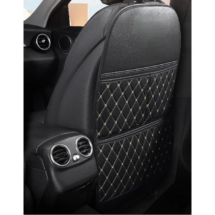 Premium Business Car Seat Backseat Leather Organiser Large 1pc, Waterproof & Stain Resistant Kickstand Backseat Protectors