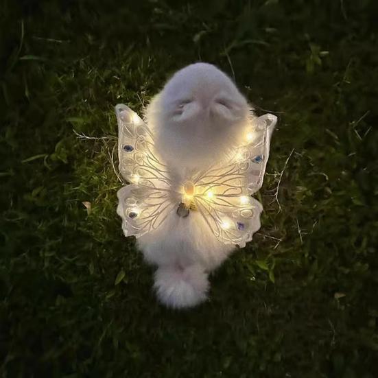Dog Fairy Wings Light Up Butterfly Wings Pet Costume Embroidered Butterfly Wings with Lights for Parties